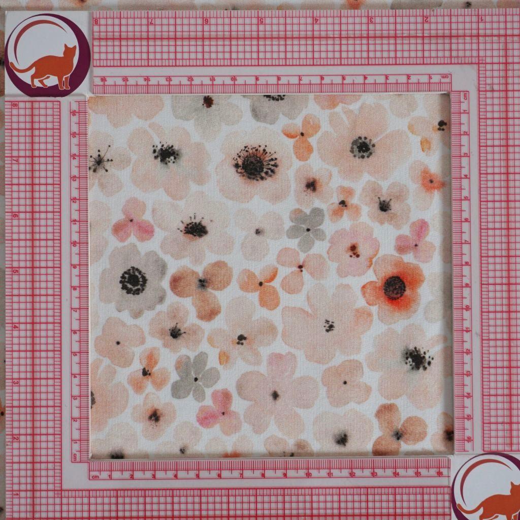 Preview: French Terry Blütenblätter rosa apricot - Bio